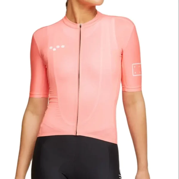 The Pedla Team Women Pro Cycling Jersey BOLD Print Coolmax Short Sleeve Bicycle Jersey Tops Wear Coolmax Bicycle Shirts Pink 3